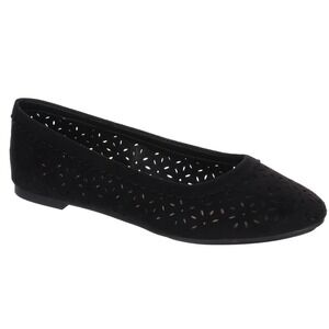 Xappeal Black Indie Cut Out Slip On Comfort Ballet Work Flats Women's Size 11